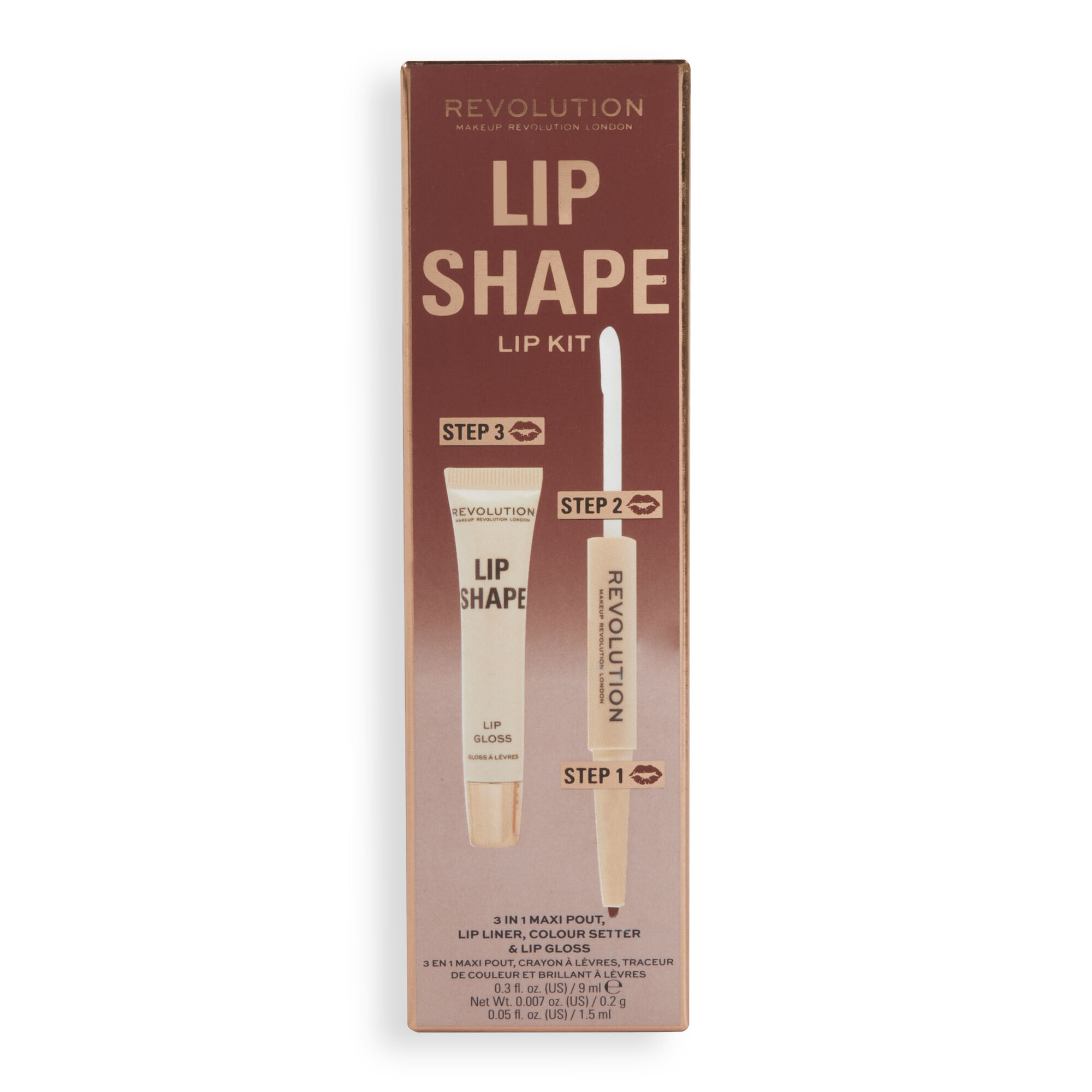 Makeup Revolution Lip Shape Kit Brown Nude Revolution Beauty