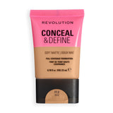 Revolution Conceal & Define Soft Matte Tube Foundation F7.2NW, full coverage with a smooth soft matte finish.
