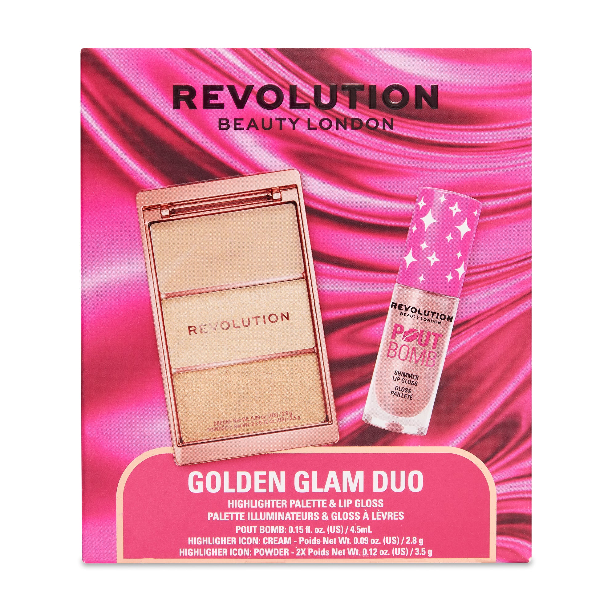 Revolution Golden Glam Lip Gloss & Highlight Duo