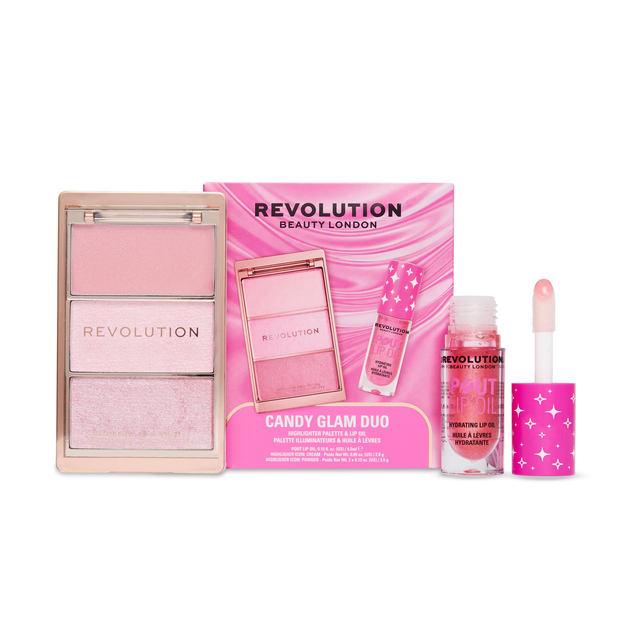Revolution Candy Glam Lip Oil & Highlight Duo