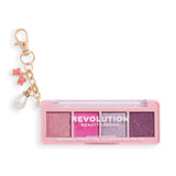 Revolution Icon Edit Mini Eyeshadow Palette with candy-inspired shimmer pigments and collectible charm.