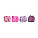 Revolution Icon Edit Mini Eyeshadow Palette with candy-inspired shimmer pigments in pink and purple shades.