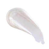 Revolution Pout Bomb Shimmer Lip Gloss swatch in Frosted Glaze, showcasing a holographic shimmer effect.