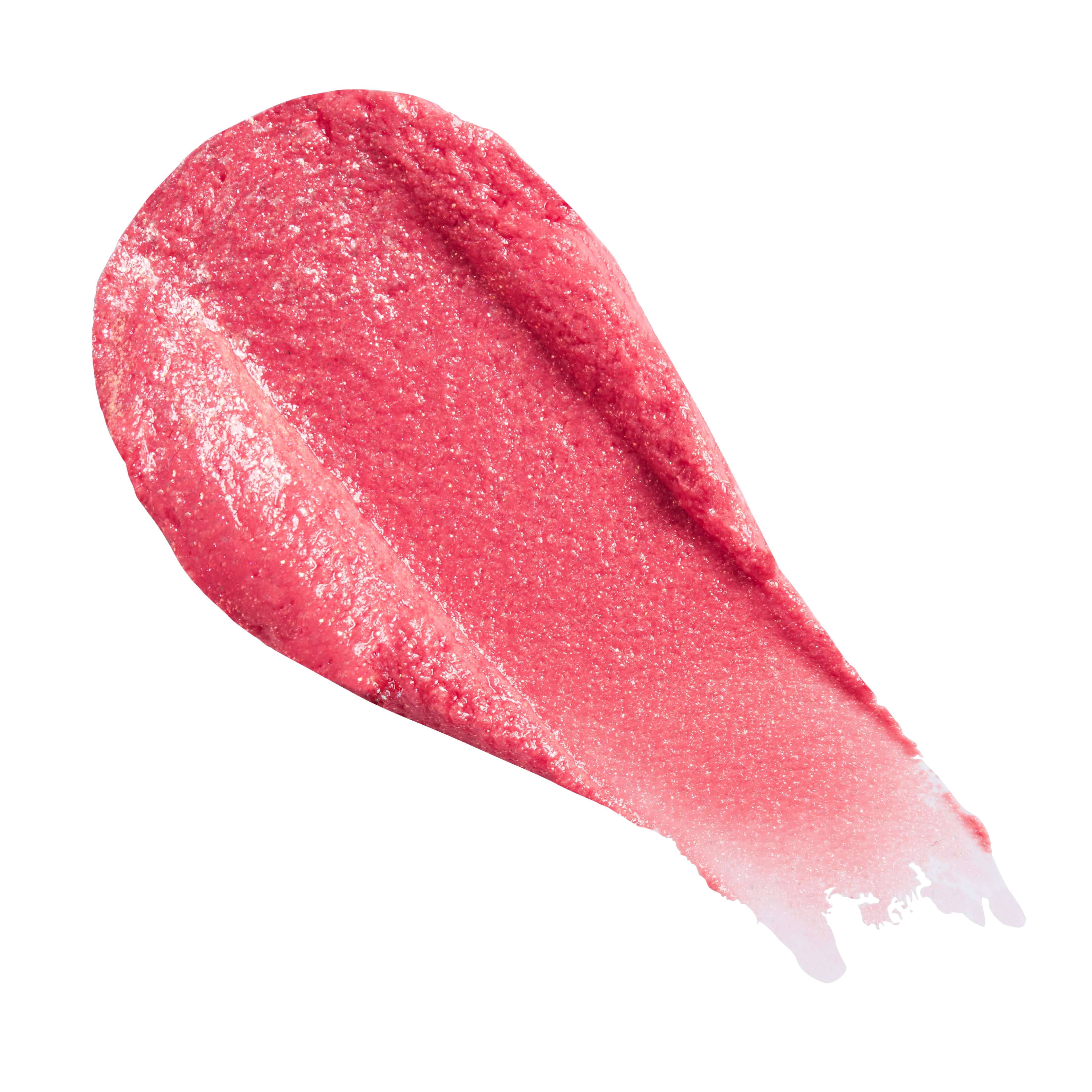 Revolution Sparkly Lip & Cheek Jelly swatch in a shimmering pink color for a radiant glow.