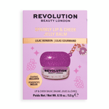 Revolution Sparkly Lip & Cheek Jelly in Lilac Bonbon, featuring a shimmering jelly balm with charm.