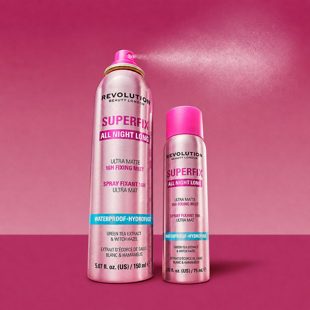 Revolution Mini Superfix All Night Long Waterproof Fixing Mist 75ml