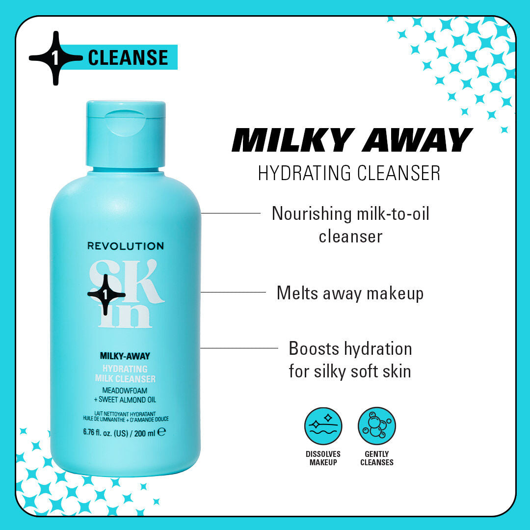 Revolution Skin Milky-Away Meadowfoam & Sweet Almond Oil Hydrating Milk Cleanser