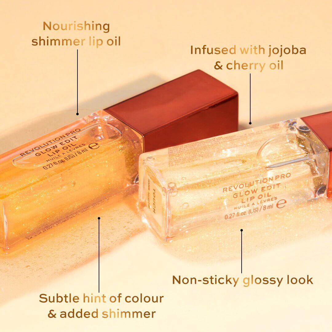 Revolution Pro Glow Edit Shimmer Lip Oil Forever Orange