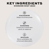 Key ingredients of Revolution Pro Miracle Exosome Shot 3500 Spicule Serum: Niacinamide, exosomes, and spicules.