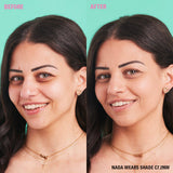 Before and after results using Revolution Conceal and Define Full Coverage Concealer in shade C7.2NW.