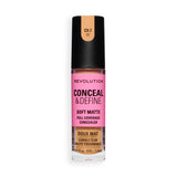Revolution Conceal and Define Full Coverage Concealer in shade C9.7W, featuring soft matte finish and full coverage formula.