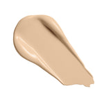 Revolution Conceal and Define Full Coverage Concealer swatch in soft beige texture on white background