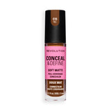 Revolution Conceal and Define Full Coverage Concealer in shade C15NC, delivering full matte coverage and brightening skin.