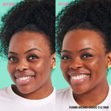 Before and after image showcasing the Revolution Conceal and Define Full Coverage Concealer effect on skin.
