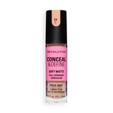 Revolution Conceal and Define Full Coverage Concealer in shade C4C, featuring a soft matte finish for flawless skin.