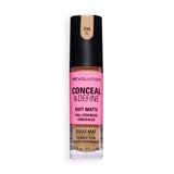 Revolution Conceal and Define Full Coverage Concealer in C10.9W showcasing soft matte finish for perfect skin.