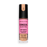 Revolution Conceal and Define Full Coverage Concealer in shade C5NW featuring a soft matte finish.