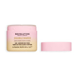 Revolution Double Baked Loose Baking Powder for fair to medium skin tones, featuring dual compartments for easy selection.