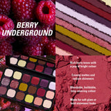 Revolution Forever Flawless Berry Underground Eyeshadow Palette showcasing rich berry tones and versatile shades for elegant looks.