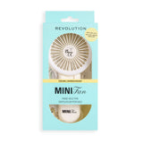 Revolution Poolside Hand Held Electric Fan White in packaging with cooling features and portable design.