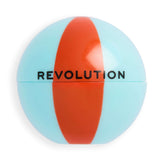 Revolution Inflatable Glow Lip & Cheek Tint in Tropical Creamsicle with playful blue and red packaging.