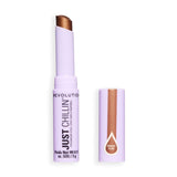 Revolution Just Chillin' Cooling Shadow Stick in Bronze Flow showcasing a lightweight, water-based formula for bold color.