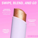 Revolution Just Chillin' Cooling Shadow Stick in Golden Tide, featuring longwear bold colour, water-based formula.