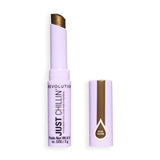 Revolution Just Chillin' Cooling Shadow Stick in Olive Gleam, showcasing ultra-lightweight color and mess-free application.