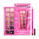 Revolution Master Nudes Edit Eyeshadow Palette Gift Set with Kohl Eyeliner featuring nude shades.