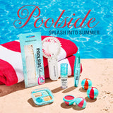 Revolution Poolside Hand Held Electric Fan White among summer beauty products by the pool.