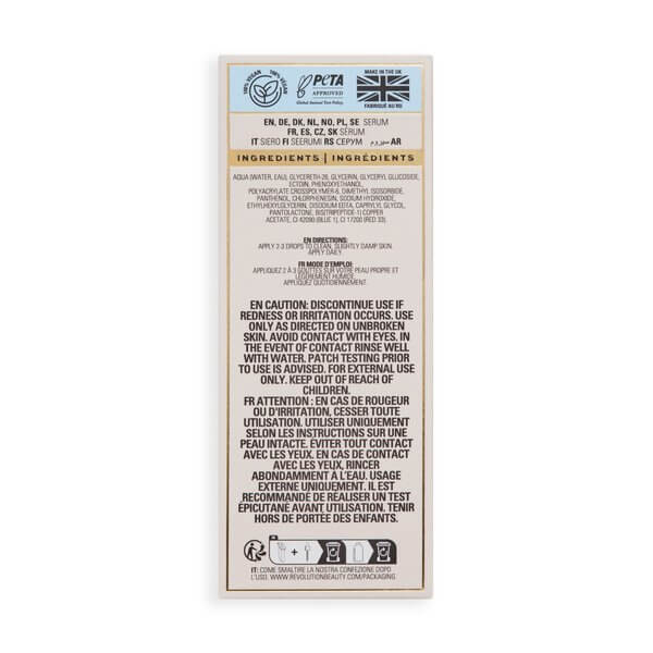 Revolution Pro Miracle Copper Tripeptide Ectoin Recovery Serum ingredients list and usage instructions