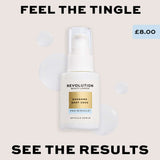 Revolution Pro Miracle Exosome Shot 3500 Spicule Serum on a light background with droplets.