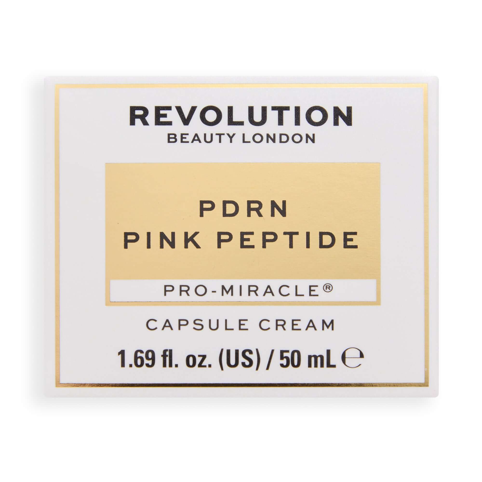 Revolution Pro Miracle PDRN + Peptide Plumping Capsule Cream packaging featuring PDRN and Pink Peptide.