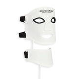 Revolution Pro Miracle Silicone LED Face and Neck Mask White for skincare with adjustable straps and silicone design.