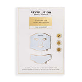 Revolution Pro Miracle Silicone LED Face and Neck Mask White packaging with 7 LED light therapy features.