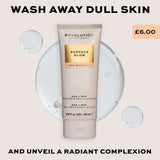 Revolution Pro Miracle Surface Glow AHA + BHA Radiance Gel Cleanser on a light background showcasing its gel texture.