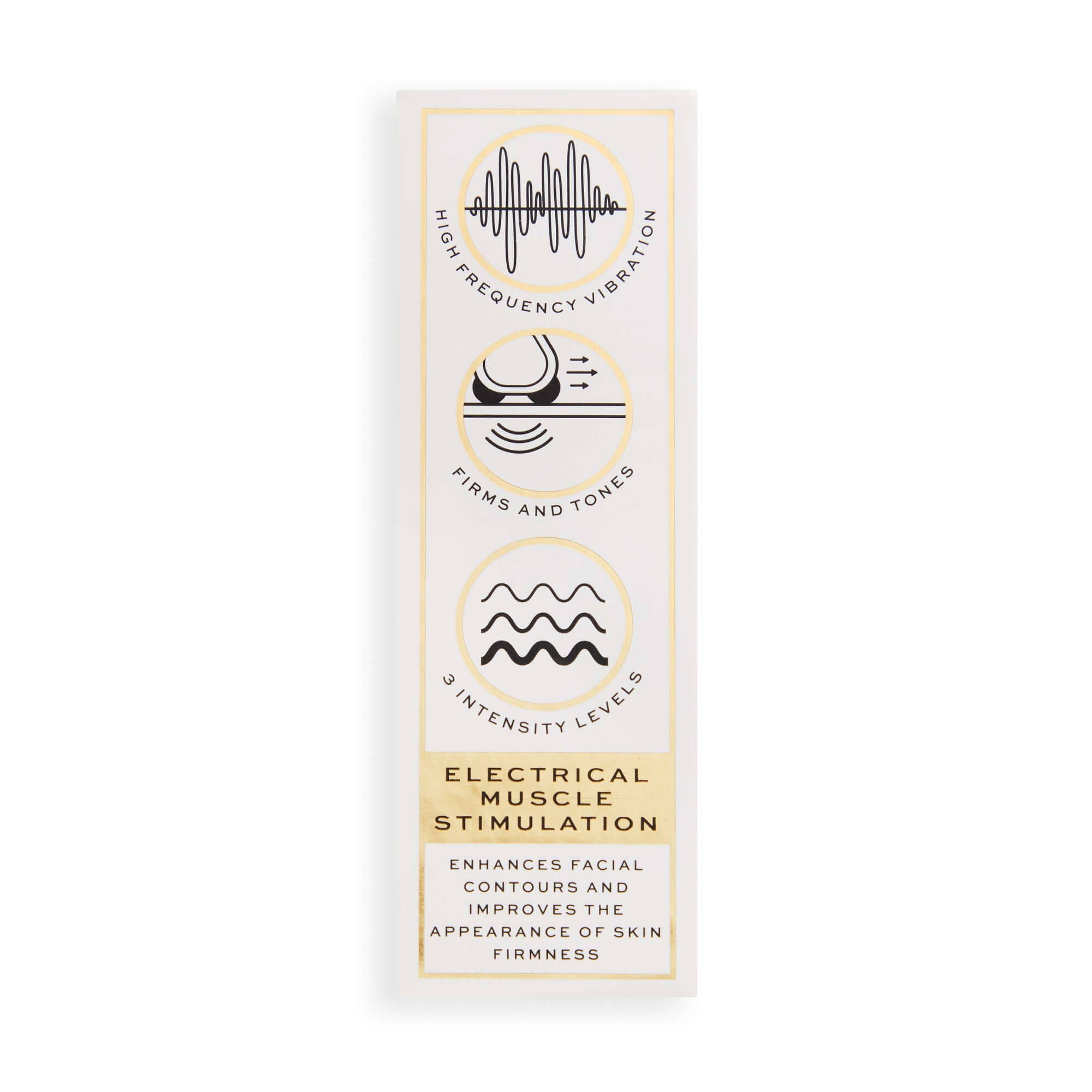 Revolution Pro Miracle The Teddy Toner Gold features high frequency vibration and electrical muscle stimulation for firming.