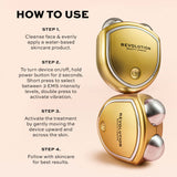 Revolution Pro Miracle The Teddy Toner Gold usage instructions with steps for effective skincare application.