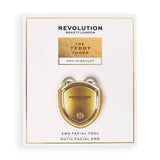 Revolution Pro Miracle The Teddy Toner Gold facial device on packaging for a sculpted complexion.