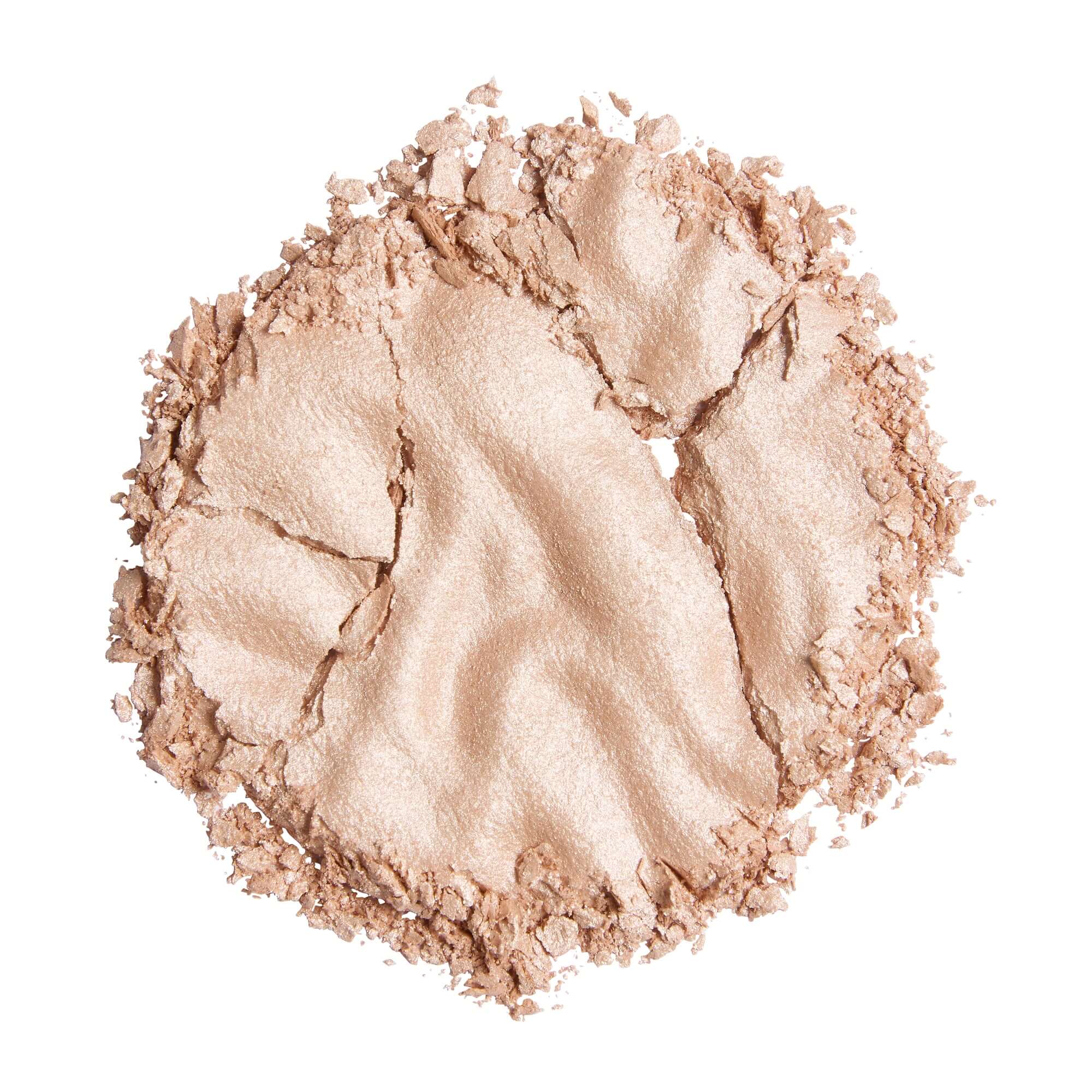 Revolution Reloaded Highlighter powder swatch showcasing a glowing, talc-free formula for an irresistible shine.