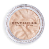 Revolution Reloaded Highlighter Just My Type shade in a clear compact with a luminous, skin-loving finish.