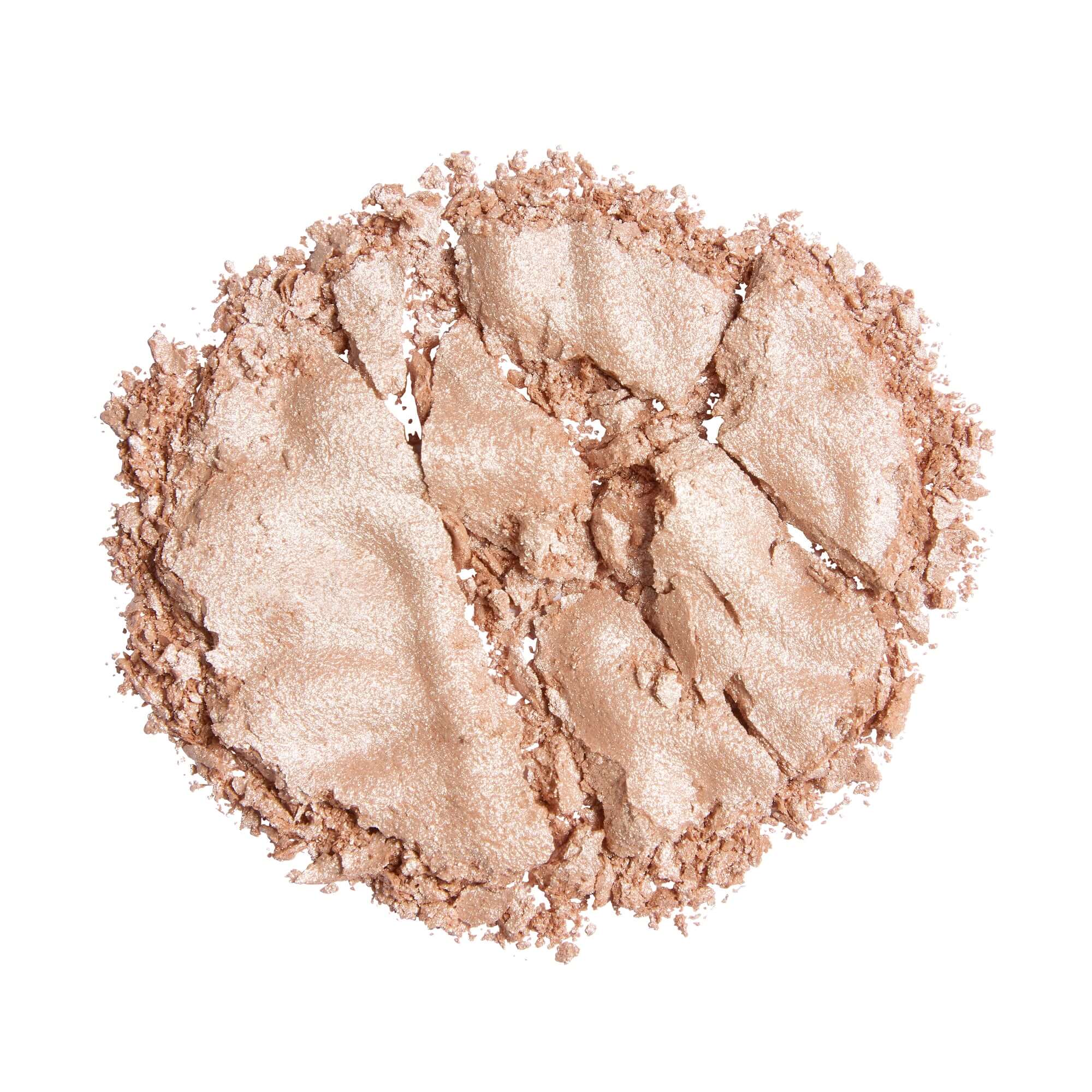 Revolution Reloaded Highlighter shimmering loose powder in a light tone, showcasing its smooth texture and luminous finish.