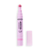 Revolution Superdewy Tint N Glow Blush Stain in a pink tube with sponge applicator for a fresh, glowing look.