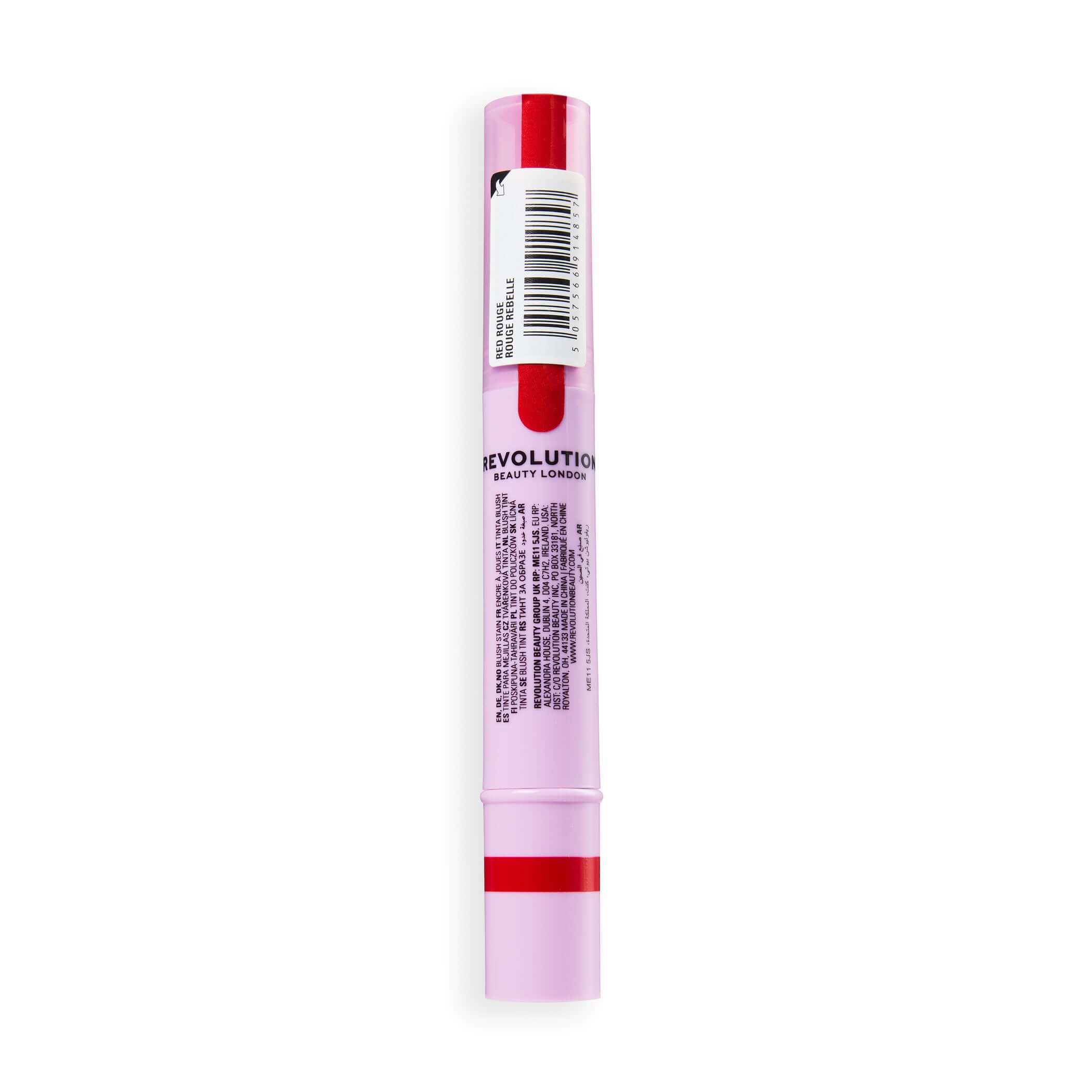 Revolution Superdewy Tint N Glow Blush Stain packaging showing the soft sponge applicator for easy application.