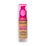 Revolution Superfix Blur Longwear Foundation in shade F6.7NC with soft matte finish and blurring effect for radiant skin.
