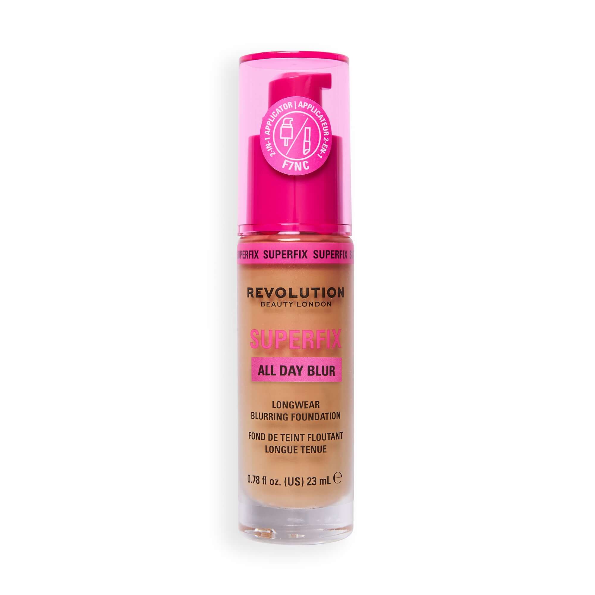 Revolution Superfix Blur Longwear Foundation F7NC skin-perfecting soft matte with hydrating formula