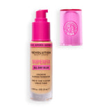 Revolution Superfix Blur Longwear Foundation bottle with pink cap for all-day blur and longwear coverage
