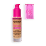 Revolution Superfix Blur Longwear Foundation bottle with pump and cap on a white background.