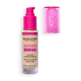 Revolution Superfix Blur Longwear Foundation bottle with pump and cap for all-day wear and blurring finish.