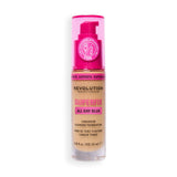Revolution Superfix Blur Longwear Foundation F10N in a pump bottle providing longwear blurring coverage for a flawless complexion.